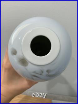 Vintage Japanese Fukugawa Signed Porcelain Vase with Birds & Flowers Decoration