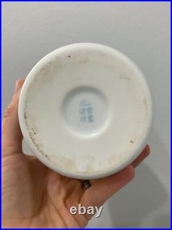 Vintage Japanese Fukugawa Signed Porcelain Vase with Birds & Flowers Decoration