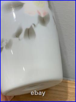 Vintage Japanese Fukugawa Signed Porcelain Vase with Birds & Flowers Decoration