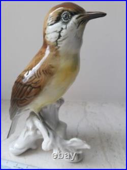 Vintage Karl End Glazed Porcelain Figurine Thuringia Bird Statue 5 GERMANY