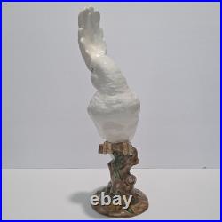 Vintage Large 16.5 Ceramic Cockatoo Statue Palm Beach Chic Hollywood Regency
