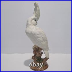 Vintage Large 16.5 Ceramic Cockatoo Statue Palm Beach Chic Hollywood Regency