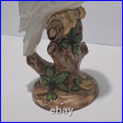 Vintage Large 16.5 Ceramic Cockatoo Statue Palm Beach Chic Hollywood Regency