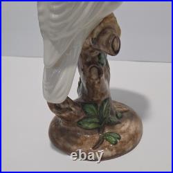 Vintage Large 16.5 Ceramic Cockatoo Statue Palm Beach Chic Hollywood Regency
