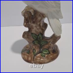 Vintage Large 16.5 Ceramic Cockatoo Statue Palm Beach Chic Hollywood Regency