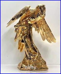 Vintage Large 17 Life Size Ceramic Porcelain Macaw Parrot Gold Statue 9lbs -1.5