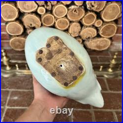 Vintage Large Porcelain Hand Painted Duck Figurine Bird Statue Blue Green Yellow