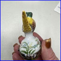 Vintage Limoges France Pheasant Trinket Box Chamart Bird Cottagecore
