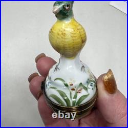 Vintage Limoges France Pheasant Trinket Box Chamart Bird Cottagecore