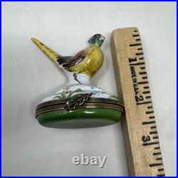 Vintage Limoges France Pheasant Trinket Box Chamart Bird Cottagecore