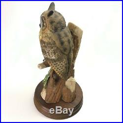 Vintage Long Eared Owl Rare Figurine Porcelain 10'' Tall Ceramic Statue Figure