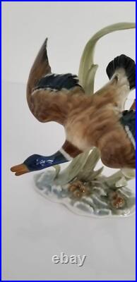 Vintage Lorenz Hutchenreuther Mini Mallard Duck In Flight Porcelain Figurine H4
