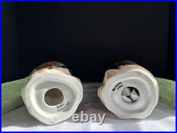 Vintage Majolica Style Pheasant Figurine Set Porcelain/Ceramic Mid-century/20th