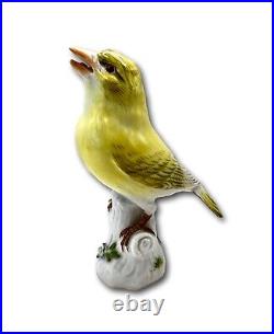 Vintage Meissen Porcelain Yellow Canary Bird Figurine Statue