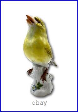 Vintage Meissen Porcelain Yellow Canary Bird Figurine Statue