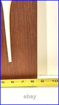 Vintage Mid Century Teak & Porcelain Peter Muller Heron Birds Wall Art Sculpture