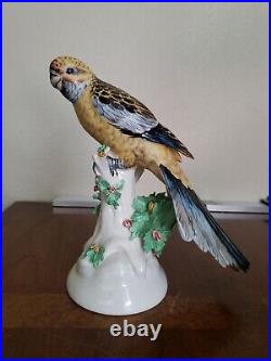 Vintage Mottahedeh Design Italy Parrot 9.5 MCM Porcelain Rare Statue BIRD BASE