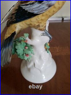 Vintage Mottahedeh Design Italy Parrot 9.5 MCM Porcelain Rare Statue BIRD BASE