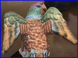 Vintage Mottahedeh Italy Parrot Bird Pair Ceramic 11x5x8