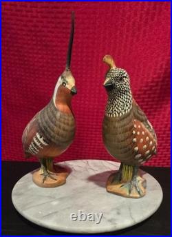 Vintage Mottahedeh Quail Figurine Pair Italy 56200 56202 Hand-Painted Vintage Mottahedeh Quail Figurine Pair Italy 56200 56202 Hand-Painted