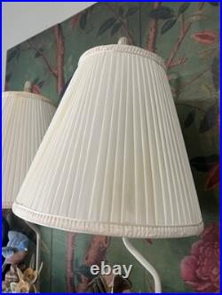 Vintage Pair Andrea by Sadek Bird Lamps 3-Way Light English Garden Cottagecore