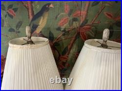 Vintage Pair Andrea by Sadek Bird Lamps 3-Way Light English Garden Cottagecore