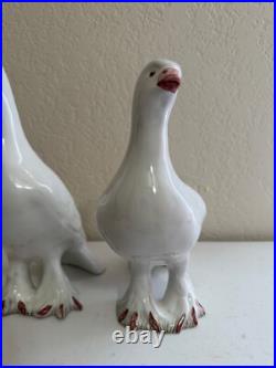 Vintage Pair of Ceramic Love Bird Figurines Made in Italy White Doves or Pigeons