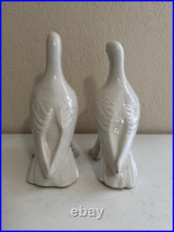 Vintage Pair of Ceramic Love Bird Figurines Made in Italy White Doves or Pigeons