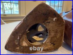 Vintage Pair of Chinese Export Parrots with Yellow, Purple & Mint Green Figures