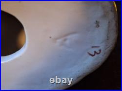 Vintage Parrots Glazed Porcelain On A Tree Branch Figurines Pair 9