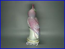 Vintage Pink Cockatoo Parrot Porcelain Figurine Karl Ens Germany 1930-1940 Decor