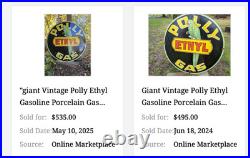Vintage Polly Ethyl Gas? Parrot Bird Oil 11 3/4 Porcelain Metal Gasoline Sign