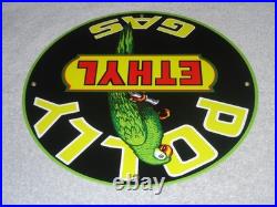 Vintage Polly Ethyl Gas? Parrot Bird Oil 11 3/4 Porcelain Metal Gasoline Sign