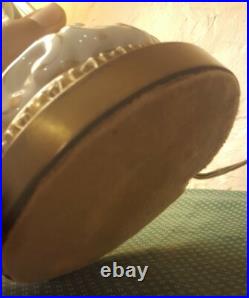 Vintage Porcelain Bird Sitting On Pink Flowers With Brass Lamp Base Diane Shade