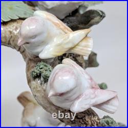 Vintage Porcelain Ceramic Bird Nest Floral Leaves Branch Figurine Sculpture