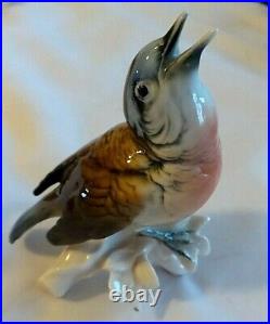 Vintage Porcelain Hand Painted Bird Figurine Halmarked Karl Ens Germany