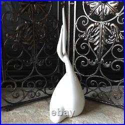 Vintage Porcelain Herons Sculpture Handpainted White Cranes Jaroslav Jezek Crack