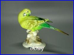 Vintage Porcelain yellow Parrot Bird Figurine Hutschenreuther Germany Sculpture