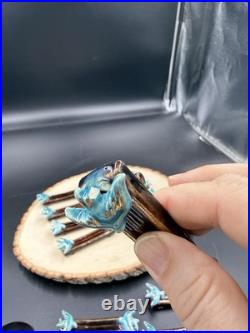 Vintage Rare Accolay French Set of 12 Art Deco Porcelain Bird Knife Rests, 1930s