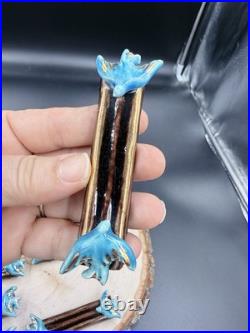 Vintage Rare Accolay French Set of 12 Art Deco Porcelain Bird Knife Rests, 1930s