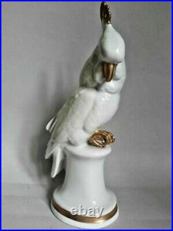 Vintage Rare Porcelain Figurine Bird Statue Kakadu Parrot Karl Ens Germany 1920