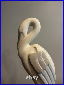Vintage Royal Haeger 17 White/Grey Egret Heron Art Pottery Bird Statue 1992 US
