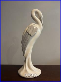 Vintage Royal Haeger 17 White/Grey Egret Heron Art Pottery Bird Statue 1992 US
