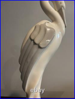 Vintage Royal Haeger 17 White/Grey Egret Heron Art Pottery Bird Statue 1992 US