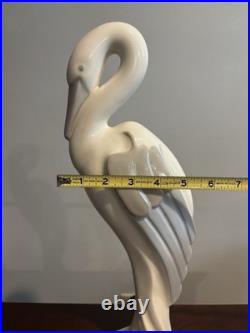 Vintage Royal Haeger 17 White/Grey Egret Heron Art Pottery Bird Statue 1992 US