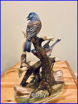 Vintage Scarce Porcelain Statue Andrea Sadek Blue Birds Home Decor Statue 11