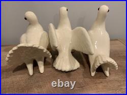 Vintage Set Of Three Doves-signed
