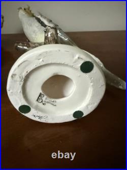 Vintage Studio Australia Porcelain Cockatiel Bird Figurines Pair Large 16
