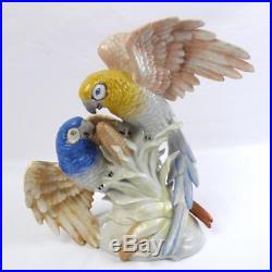 Vintage WKC Graefenthal Germany Porcelain Parrot Bird Statue Figurine 10