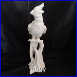 Vintage White Cockatoo Italian Porcelain Life Sized Parrot Mid Century Numbered